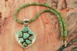 Day 8 Deal - Genuine Carico Lake Turquoise Sterling Silver Pendant and Necklace Set